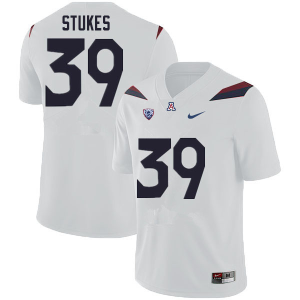 Men #39 Treydan Stukes Arizona Wildcats College Football Jerseys Sale-White - Click Image to Close